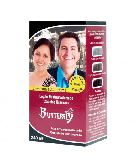 LOÇÃO RESTAURADORA DE CABELOS BRANCOS BUTTERFLY UNISSEX 240ML