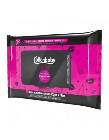 LENÇOS UMEDECIDOS DEMAQUILANTE COTTONBABY LADY C/20 UNIDADES