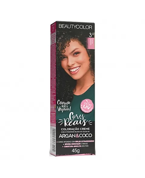 COLORAÇÃO CREME BEAUTY COLOR 3.0 CASTANHO ESCURO