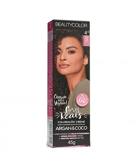 COLORAÇÃO CREME BEAUTY COLOR 4.0 CASTANHO NATURAL
