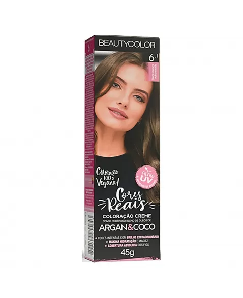 COLORAÇÃO CREME BEAUTY COLOR 6.1 LOURO ESCURO ACINZENTADO