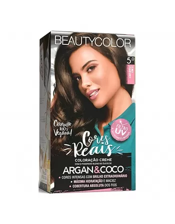 COLORAÇÃO CREME BEAUTY COLOR KIT 5.0 CASTANHO CLARO