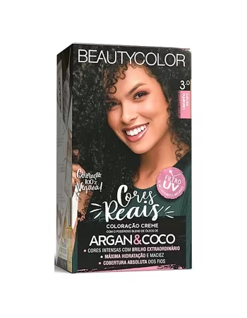 COLORAÇÃO CREME BEAUTY COLOR KIT 3.0 CASTANHO ESCURO