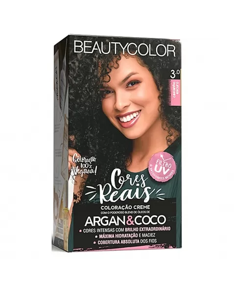 COLORAÇÃO CREME BEAUTY COLOR KIT 3.0 CASTANHO ESCURO