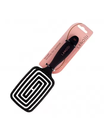 ESCOVA PARA CABELO LANOSSI BLACK VENTILADA FLEX QUADRADA C/1 UNIDADE (LS0027)