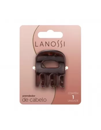 PRENDEDOR DE CABELO LANOSSI CAPPUCCINO MARROM C/1 UNIDADE (LS2502)