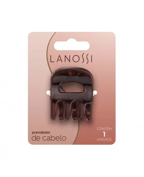 PRENDEDOR DE CABELO LANOSSI CAPPUCCINO MARROM C/1 UNIDADE (LS2502)