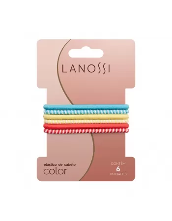 ELÁSTICO DE CABELO LANOSSI COLOR MIX C/6 UNIDADES (LS2526)