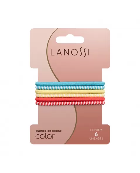 ELÁSTICO DE CABELO LANOSSI COLOR MIX C/6 UNIDADES (LS2526)