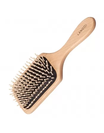 ESCOVA PARA CABELO LANOSSI RAQUETE DE MADEIRA C/1 UNIDADE (LS0020)