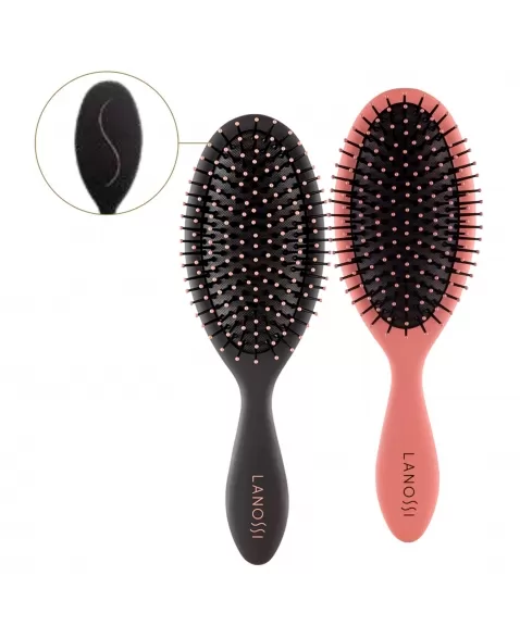 ESCOVA PARA CABELO LANOSSI SOFT RAQUETE OVAL C/1 UNIDADE (LS0004)
