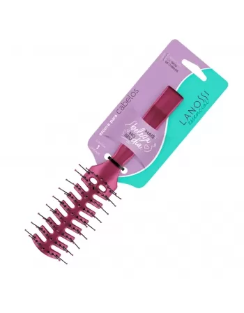 ESCOVA PARA CABELO LANOSSI ESSENCIAL PLÁSTICA PINO RETA C/1 UNIDADE (LS0058)
